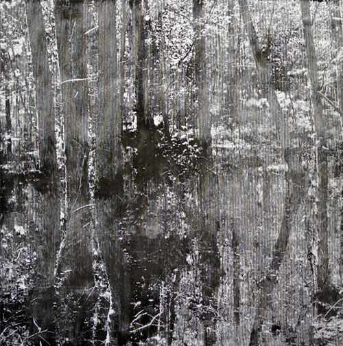 Katsutoshi Yuasa, 2013, The world without words, water-based woodcut on paper