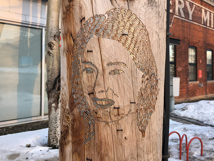 You Are Missed, is a work in progress project by Sasha Huber, depicting a new portrait series that uses wood and metal stitching. Huber's artist residency at Axenèo7 in Gatineau, Canada in 2017.